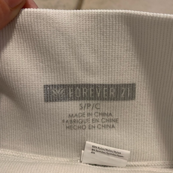 Forever 21 Ribbed Seamless Leggings - Cream, Size S/P - Picture 3 of 6